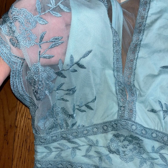 NWT Altar’d State Blue Mariska Lace Maxi Dress Sz Small - Picture 11 of 16